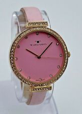 Ladies TAVAN Dori Rose Gold Tone, Crystal Accents, Pink Leather Watch, 10032
