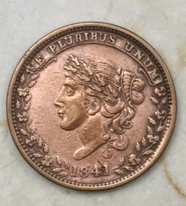 1841 HARD TIMES TOKEN E PLURIBUS UNUM SPECIE PAYMENTS SUSPENDED MAY 10TH 1837 - Bild 1 von 8