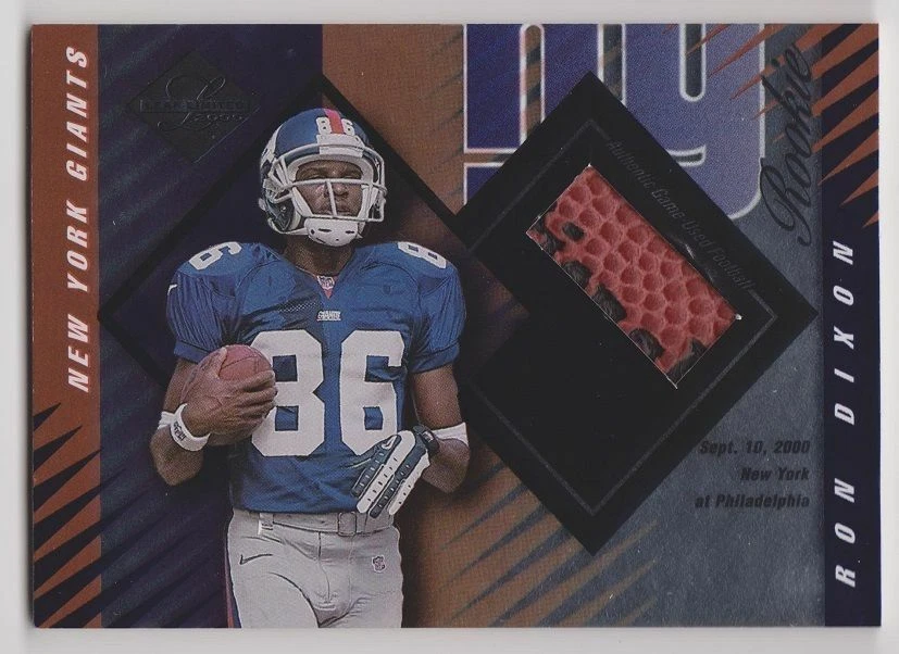 2000 Leaf Limited Ron Dixon Giants Rookie RC GU Football #/1000 - Image 1 of 1