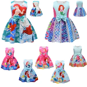 Ariel Prinzessin Kleid ärmelloser Rock Baby Cosplay Blume Schleife Kleid Mode - Bild 1 von 49