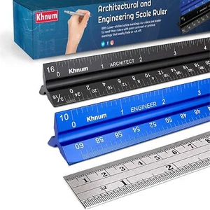 12-Inch Architectural and Engineering Scale Ruler Set Imperial | Laser-Etched... - Picture 1 of 8
