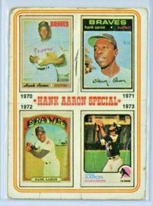 1974 Topps #6 Hank Aaron Special 1970 - 1973 - Atlanta Braves - Hall of Fame