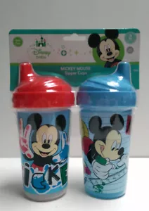 2er-Pack Disney Baby Mickey Mouse Auslaufsicher 10 Unzen Schnabeltassen Becher Blau Rot - Bild 1 von 9