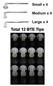 Ear Tips Silicone Earplug/Domes for Pocket/BTE Hearing Amplifier(4 Pc Each Size) - Picture 1 of 5