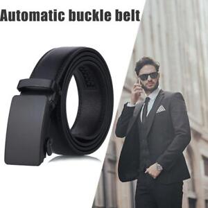 Genuine Leather Mens Ratchet Belt Belts For Men Adjustable Automatic HOT