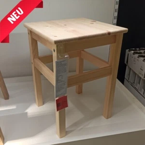 🔵🟡IKEA Oddvar Hocker Stuhl Sitz Schemel Massivholz Kiefer max. 100 kg - Bild 1 von 1