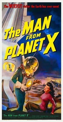 O HOMEM DO PLANETA X (1951) ENORME 41"x79" pôster clássico restaurado de filme de ficção científica! - Imagem 1 de 4