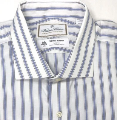 Brooks Brothers Thomas Mason Luxury Shirt Collection 17-35 Cotton-Linen NWT$198. - Image 1 of 4