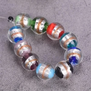 5 PIEZAS Cuentas sueltas redondas de vidrio de murano hechas a mano de 12 mm para hacer joyas - Imagen 1 de 15