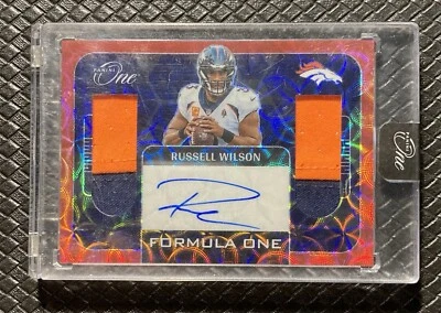 Russell Wilson 2022 Panini One Fórmula Uno Doble Parche Automático/5 Broncos Steelers Foto 1 de 2
