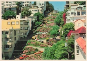 Lombard Street Crookedest San Francisco CA Vintage Postcard - Picture 1 of 2