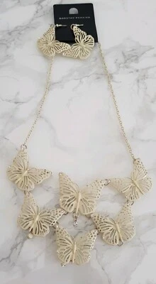 Colar e brincos borboleta Dorothy Perkins NOVO - Imagem 1 de 4