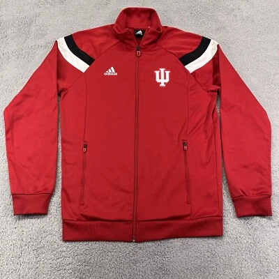 Indiana Hooisers Adidas Jacket Mens Small Red Full Zip Warm-Up Basketball - Image 1 of 4