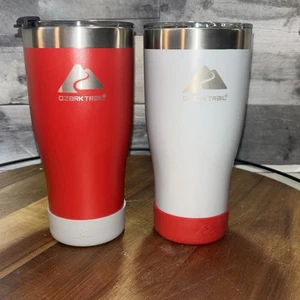 Ozark Trail 2er-Set Reisebecher mit Deckel rot/grau 24 Unzen... (C5) - Bild 1 von 5