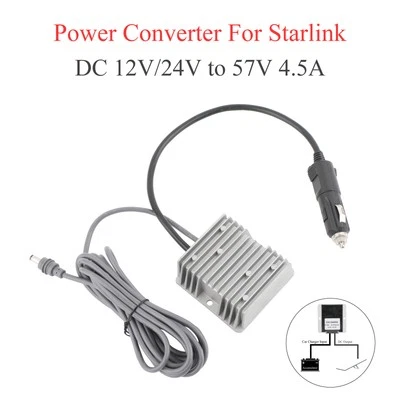 Carregador de carro conversor de energia DC para macho DC para Starlink Gen3 12/24V a 57V 4.5A - Imagem 1 de 4