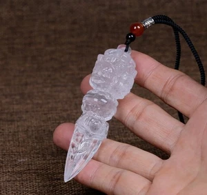 Tibetan Nepali India Himalayan crystal Prayer Amulet Vajra   Length: 8.6cm 45G - Picture 1 of 17