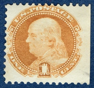 [st6432] USA 1869 Scott#112 MNG 1¢ buff cv:$210 with natural straight edge - Picture 1 of 3