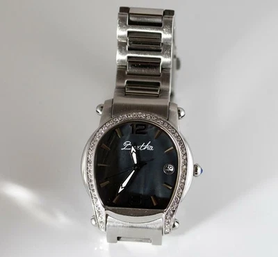 Bertha Women's Watch Fiona Stainless Steel Black MOP Dial Crystals Horseshoe - Image 1 of 4