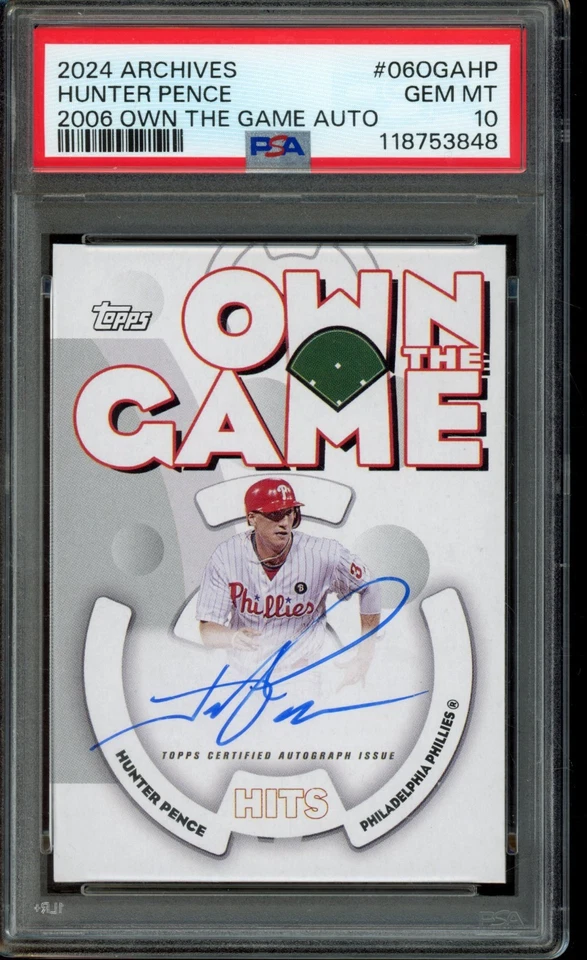 2024 Topps Archives Hunter Pence 2006 Own the Game #06OGA-HP PSA 10 - Image 1 of 2