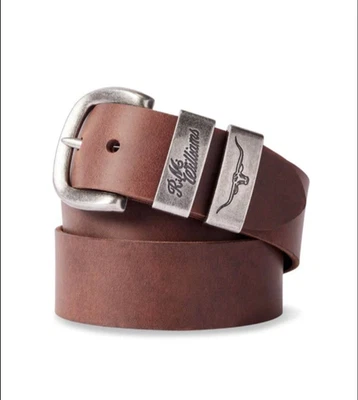 R.M. Cinturón Williams Cuero Marrón Hebilla Longhorn Hecho en Australia Para Hombre Talla 40 Foto 1 de 4