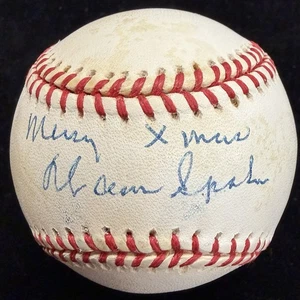 Warren Spahn Merry Xmas Signed Baseball JSA - Picture 1 of 5