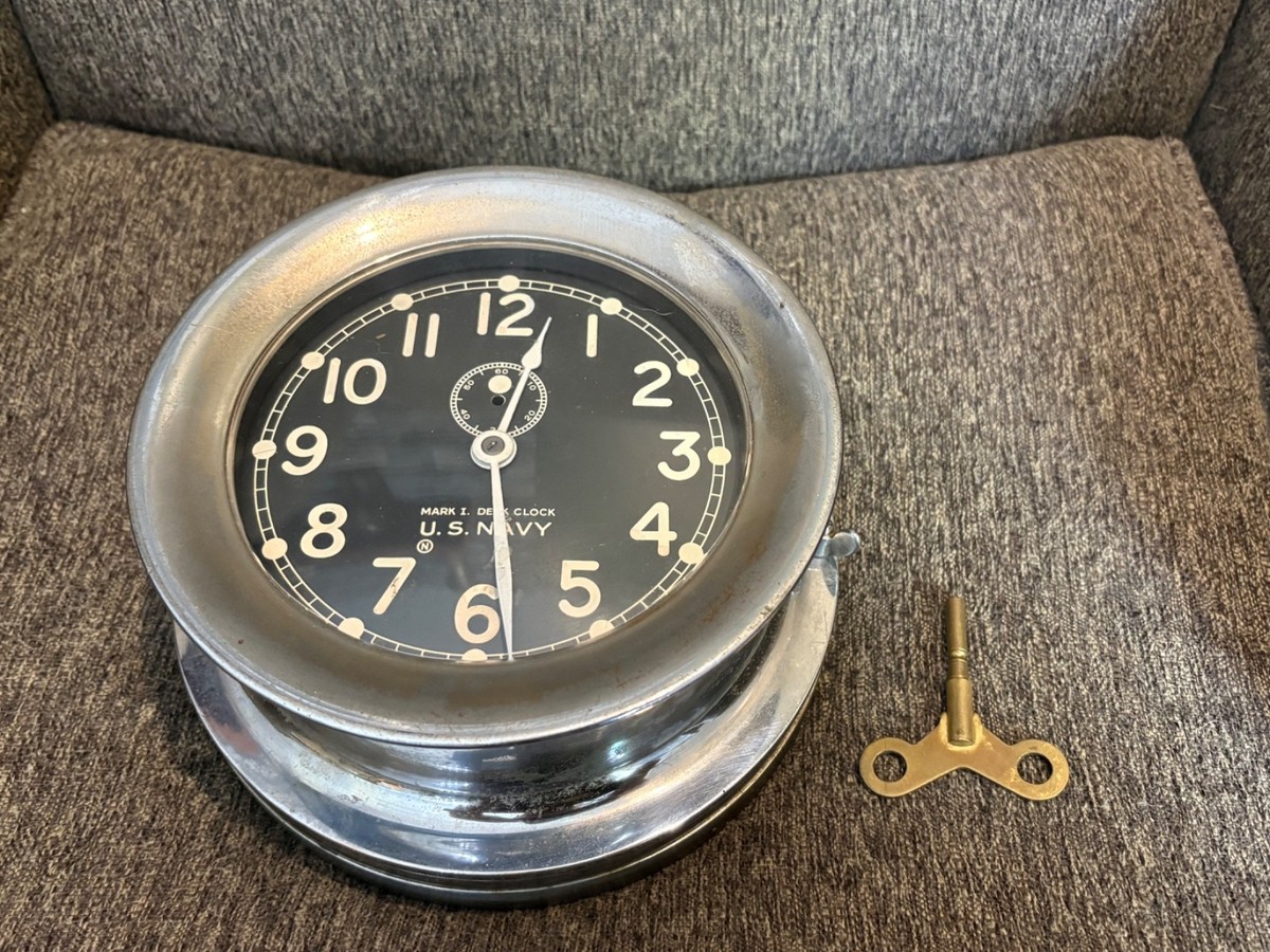 CHELSEA CLOCK CO.USA チェルシークロック Chelsea Clock Co WWI Era Navy Brass Ship's Clock Case And