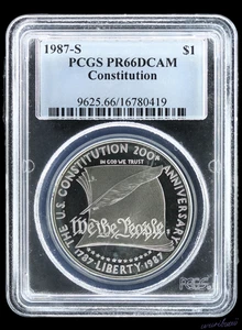 1987-S $1 Constitution Commemorative Coin PCGS PR66DCAM 90% Silver - KM#220 - Picture 1 of 4