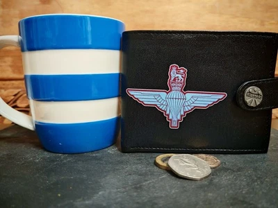 Parachute Regiment Wallet Personalised Wallet Real Leather Army Men's Gift RFID - Image 1 of 4