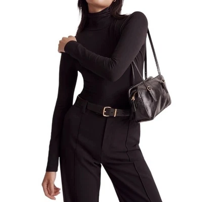 Body MADEWELL Cuello Alto Talla S Negro Grunge Capricho Elastizado Negocios Nuevo con Etiquetas Foto 1 de 4