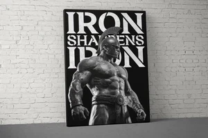 Arte en lienzo motivacional - Hierro afila hierro decoración de gimnasio - Imagen 1 de 5