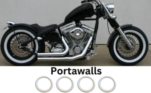 Motorcycle tire trim Portawalls White Wall Tire Insert 16" Rims Sidewall Set. - Picture 1 of 4