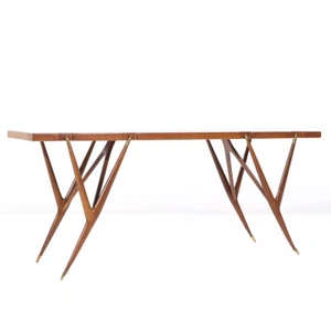 Ico Parisi for Singer and Sons Mid Century Walnut and Brass Console Table - Picture 1 of 9