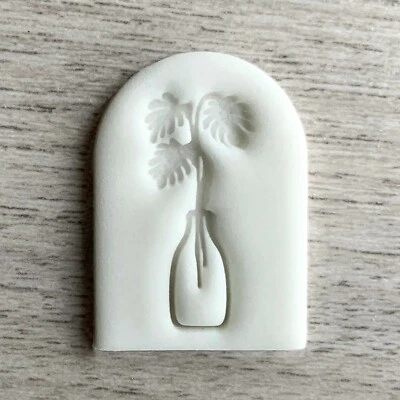 Sello en relieve Monstera en florero para fondant arcilla polimérica galletas jabón de cerámica Foto 1 de 2