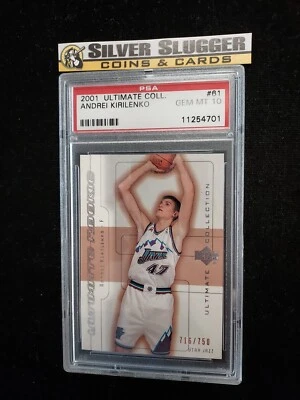 2001-02 Andrei Kirilenko UD Ultimate Collection /750 #61 PSA 10 RC Rookie Jazz - Image 1 of 4