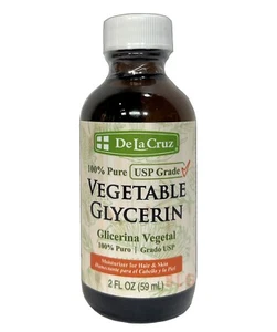 De La Cruz VEGETABLE GLYCERIN Skin Moisturizer Hair Softener Massage Oil 2oz 1Pc - Picture 1 of 2