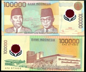Indonesia 100000 Rupiah 1999 P 140 Polymer UNC - Picture 1 of 1