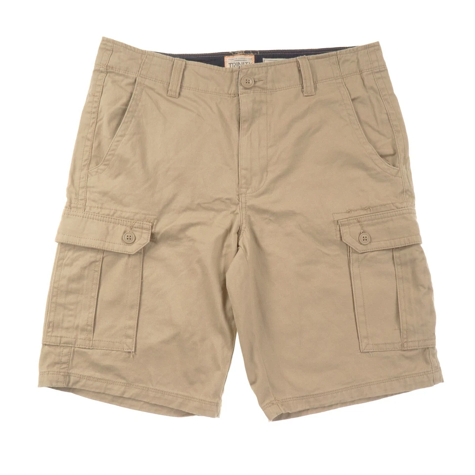 Pantalones cortos cargo Trinity beige para hombre 34 100 % algodón Foto 1 de 4