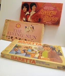 Vintage Games of TV Shows -Baretta/ Laverne & Shirley+ Flying Nun Game Board - Picture 1 of 22