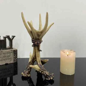 Vintage Antler Candlesticks Resin Animal Candle Holder Antlers Deer Statue Home - Bild 1 von 16