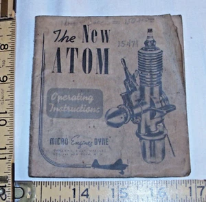 THE NEW ATOM OPERATING INSTRUCTIONS BOOK FOR GAS AIRPLANE ENGINE - Picture 1 of 3
