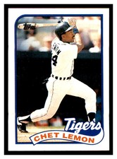 1989 Topps #514 CHET LEMON Detroit Tigers ~F6M