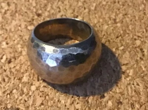 Vintage TANE S.S 925 Signed Chunky Heavy Hammered Dome Ring Mexico Size 4.25 - Picture 1 of 6