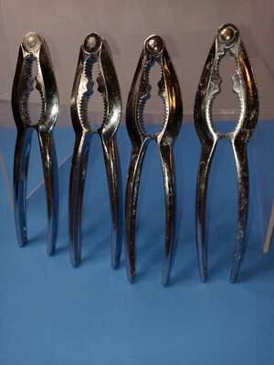 Cangrejo cromado inoxidable, langosta, cascanueces.  Juego de 4.  Usado Bueno.   Foto 1 de 3