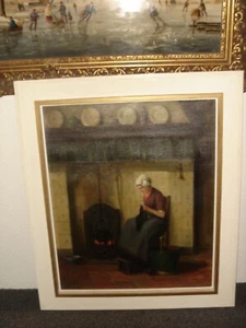 Large antique oil painting, { H. van Langen, { 1864- 1974}, pretty woman }. - Picture 1 of 18