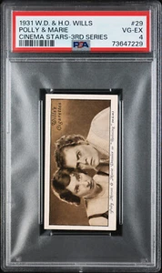 Vintage 1931 Wills Tobacco Card #29 Polly and Marie Cinema Stars Graded PSA 4 - Picture 1 of 3
