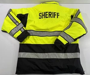 SHERIFF GERBER OUTERWEAR EXTREME XT PARKA WATERPROOF HI-VIS YELLOW MEDIUM LONG - Picture 1 of 6