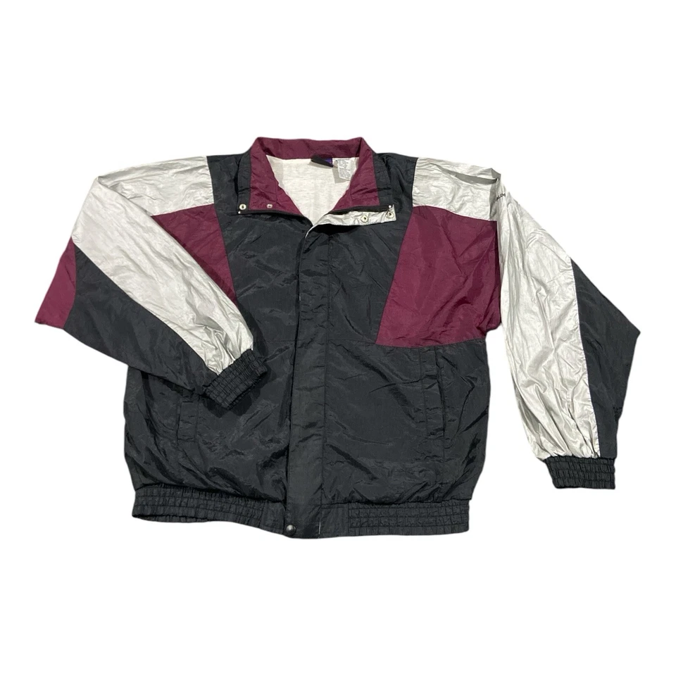 Chaqueta cortavientos Spalding vintage para hombre talla M negra gris marrón calentamiento  Foto 1 de 4