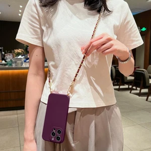 Case For iPhone 16 15 Pro Max 14 13 12 11 Crossbody Chain Lanyard Silicone Cover - Picture 1 of 21