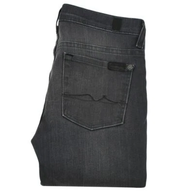 7 For All Mankind Slim Fit Jeans Women's Size 25 Gray Stone Wash Low Waist Denim - Image 1 of 4