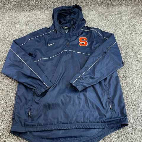 Syracuse Jacket Mens Large Blue Orange Lacrosse Zip Hood Sweatshirt Nike Cover